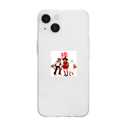 ハロウィン祝 Soft Clear Smartphone Case