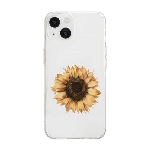 ヒマワリ Sunflower Soft Clear Smartphone Case