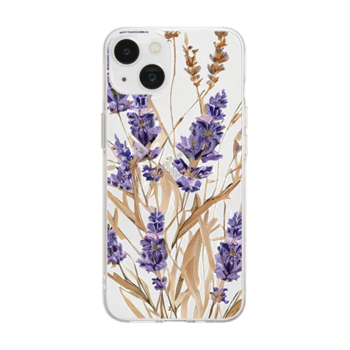 ラベンダー Lavender Soft Clear Smartphone Case