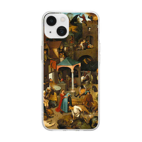 ネーデルラントの諺 / Netherlandish Proverbs Soft Clear Smartphone Case