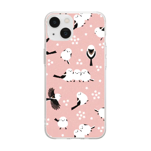 シマエナガ（ピンク） Soft Clear Smartphone Case