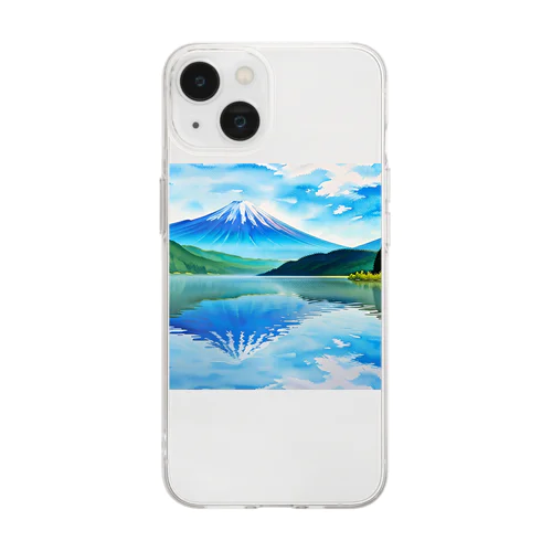 山中湖からの富士 Soft Clear Smartphone Case