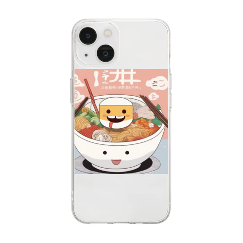 ラーメンと豆腐折り紙風 Soft Clear Smartphone Case