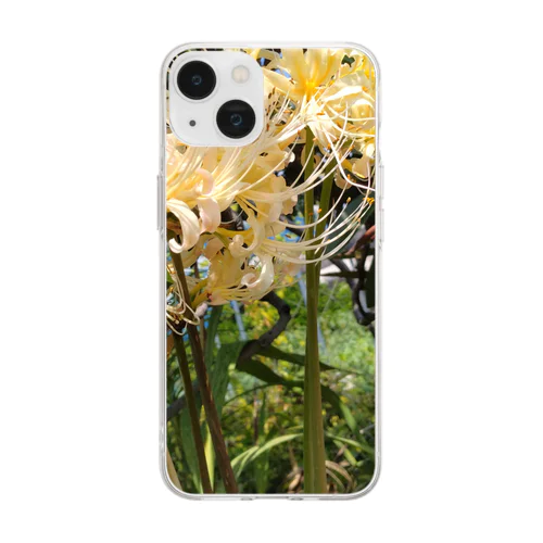 白いひがん花 Soft Clear Smartphone Case