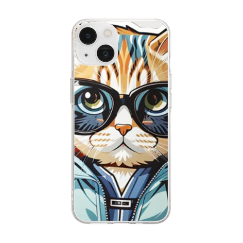 サングラス猫2 Soft Clear Smartphone Case