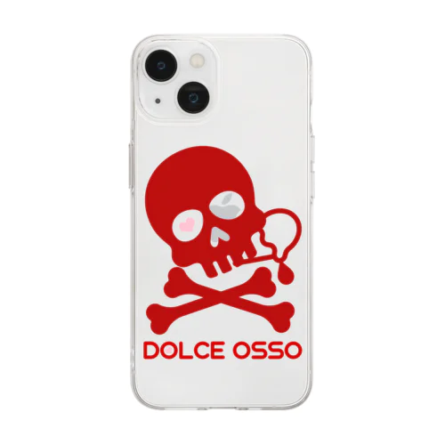 DOLCE OSSO "ドルチェ オッソ”　レッド Soft Clear Smartphone Case