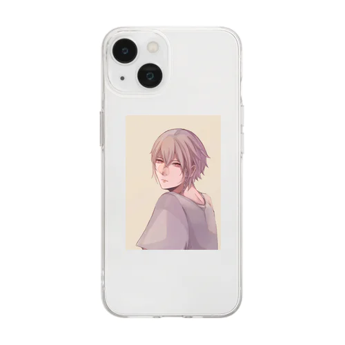 イケメンイラスト Soft Clear Smartphone Case