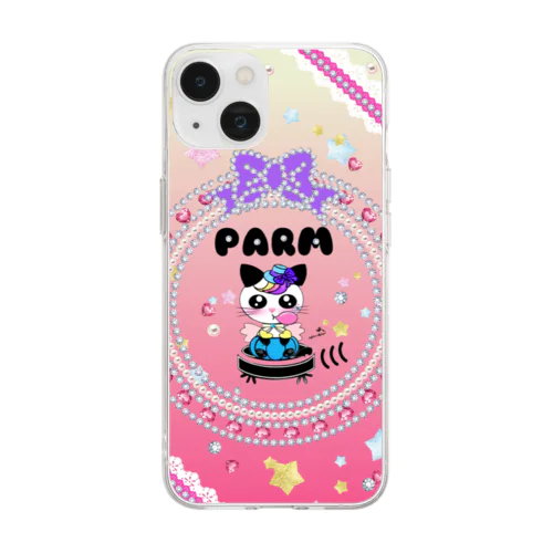 猫パンダのPARMちゃん Soft Clear Smartphone Case