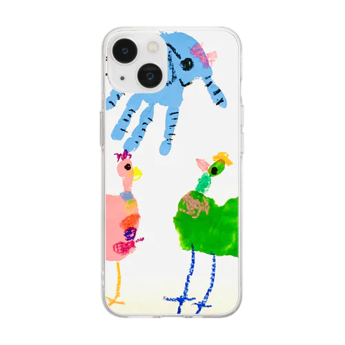 おててのどうぶつえん Soft Clear Smartphone Case