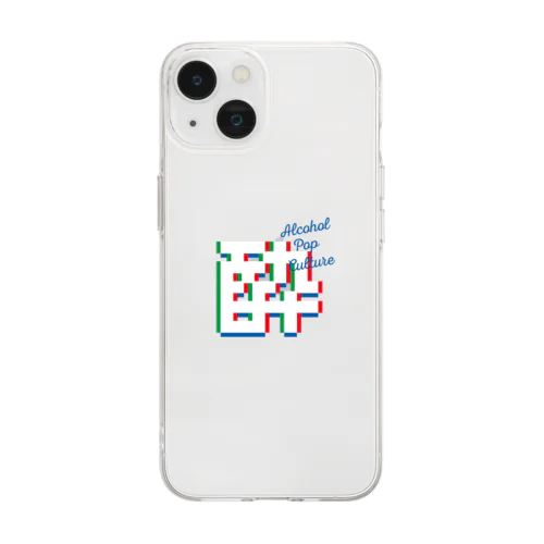 アルコールポップカルチャー〈版ズレ酔ロゴ〉 Soft Clear Smartphone Case