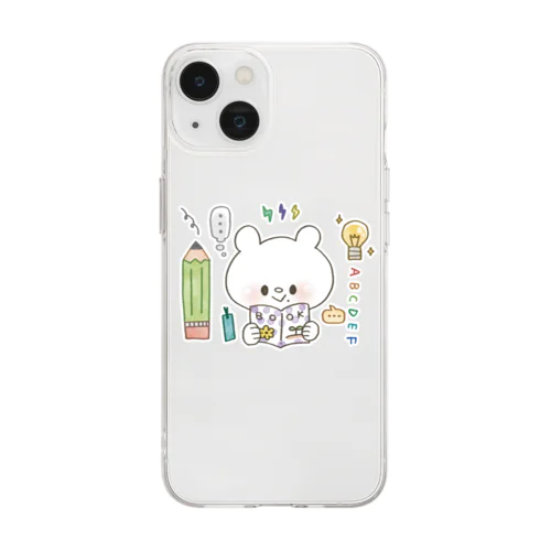 おべんきょがんばるしろくまななみん Soft Clear Smartphone Case