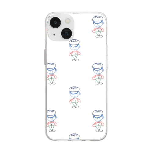 ぱんくんだらけ Soft Clear Smartphone Case