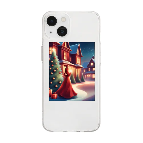 幻想的なクリスマスのイラストグッズ Soft Clear Smartphone Case