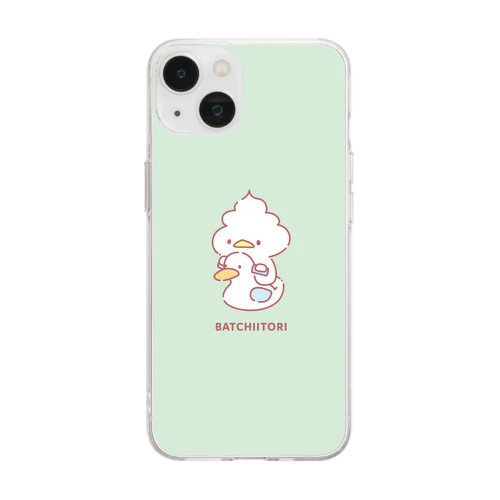 ばっちぃとり＆おまる ミントグリーン Soft Clear Smartphone Case