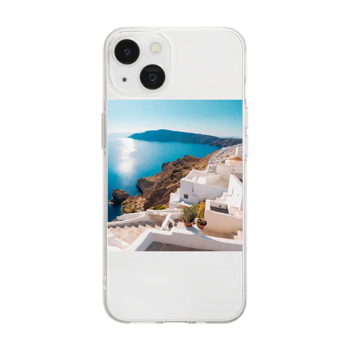 ギリシャ・エーゲ海の素敵な風景 Soft Clear Smartphone Case