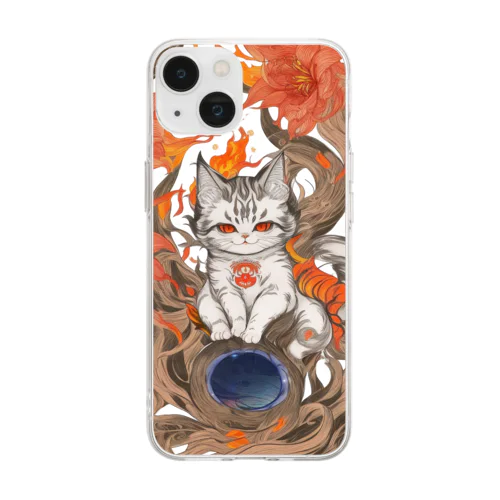 猫神さま - 吽 - Soft Clear Smartphone Case