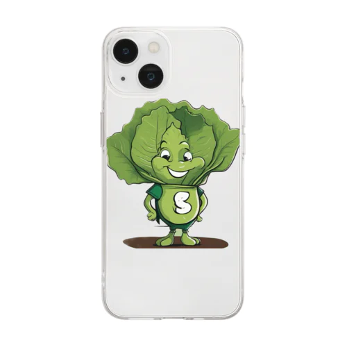 野菜キャラクター レタスのレオ Soft Clear Smartphone Case