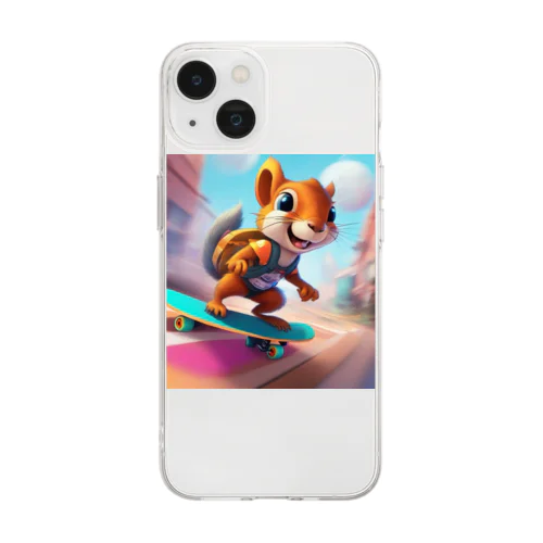 スケートリスくん Soft Clear Smartphone Case