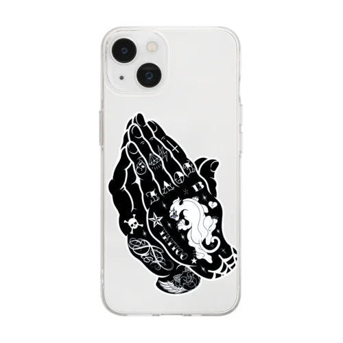 『PRAYING BLACK HANDS』 Soft Clear Smartphone Case