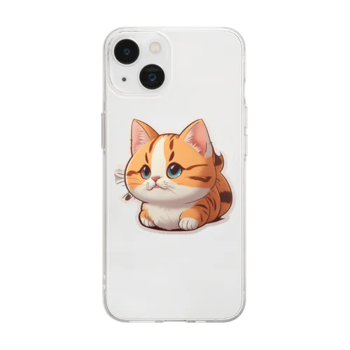 まん丸猫ちゃん Soft Clear Smartphone Case