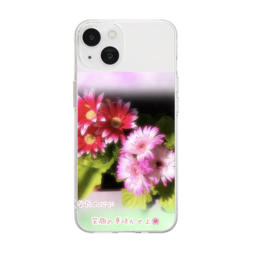 華に笑み Soft Clear Smartphone Case