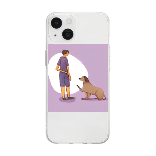 犬と人間 Soft Clear Smartphone Case