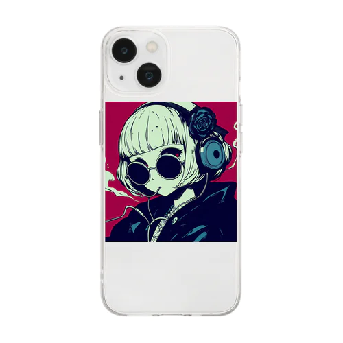 サングラス女子 Soft Clear Smartphone Case