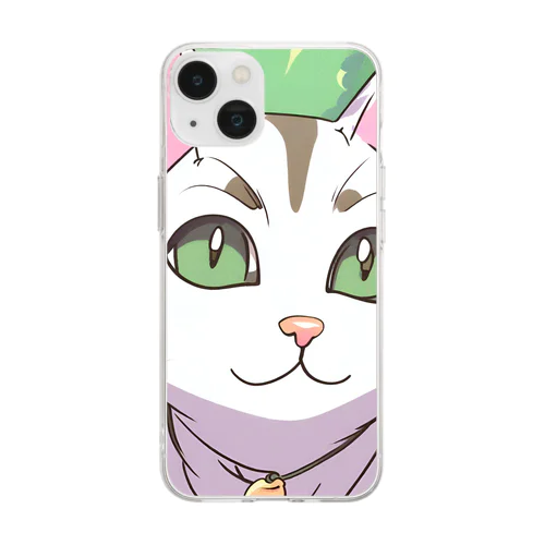 可愛い猫グッズ Soft Clear Smartphone Case