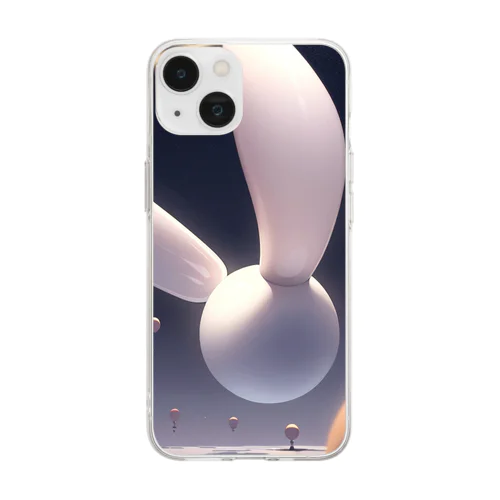 うさぎUFO Soft Clear Smartphone Case