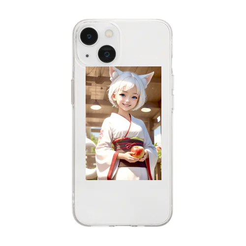 スマホケース(白狐娘) Soft Clear Smartphone Case