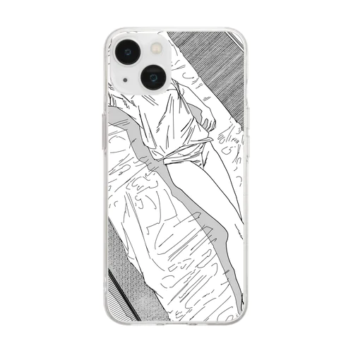 漫画　絵　コマ　デザイン Soft Clear Smartphone Case