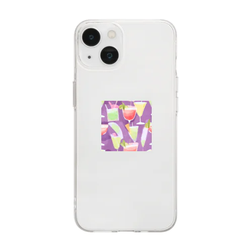 カクテルグラス Soft Clear Smartphone Case