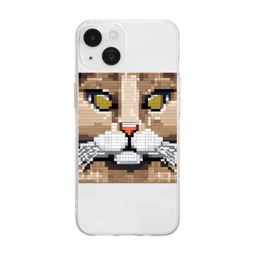 ドット絵のペルシャ猫 Soft Clear Smartphone Case