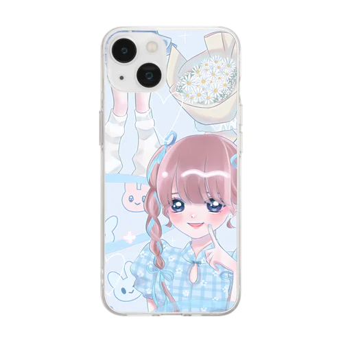 水色ガーリースタイル Soft Clear Smartphone Case