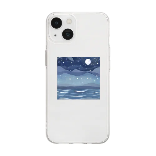 星空の夜 Soft Clear Smartphone Case