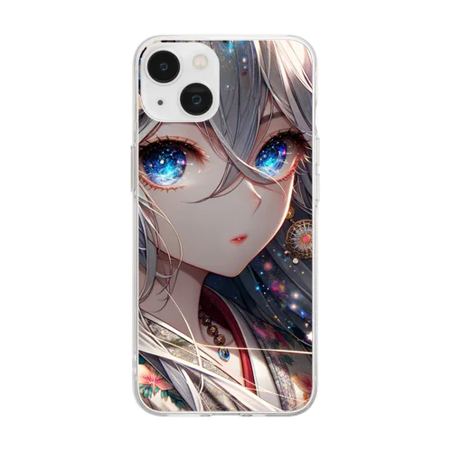 月下の神秘的な夜 Soft Clear Smartphone Case