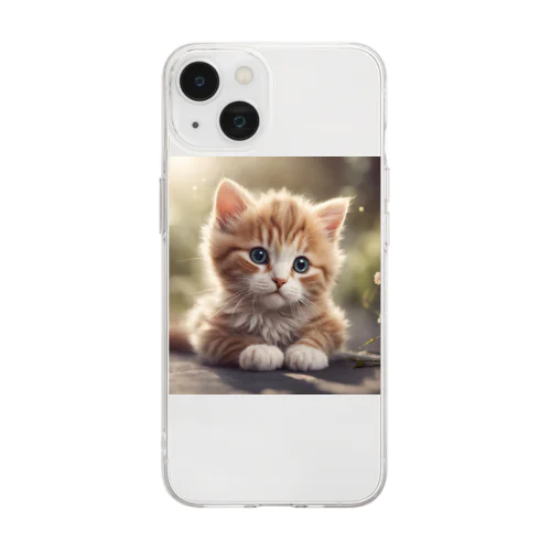 かわいい猫のイラストグッズ Soft Clear Smartphone Case