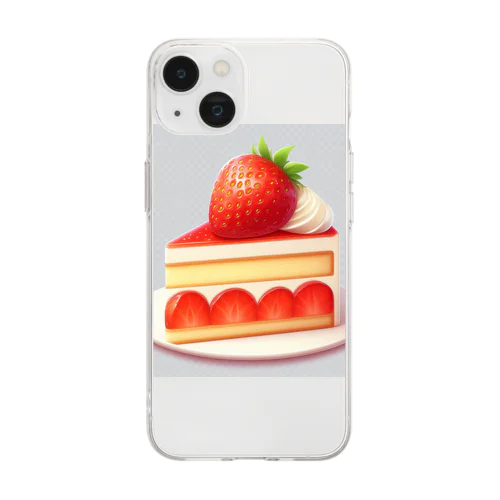 ショートケーキ Soft Clear Smartphone Case