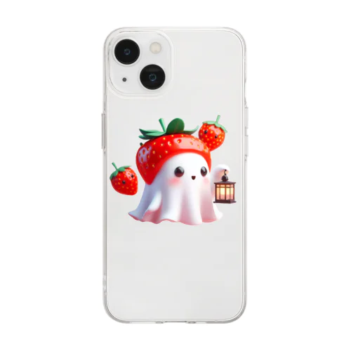 可愛いおばけ『イチゴおばけのケケくん』 Soft Clear Smartphone Case