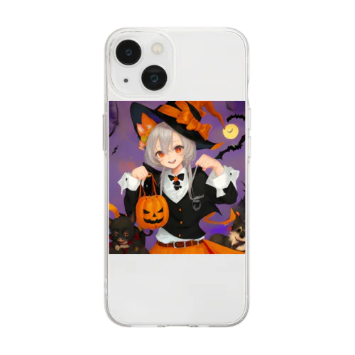 ワワ大好き魔女のハロウィン・キャンディ・キス Soft Clear Smartphone Case