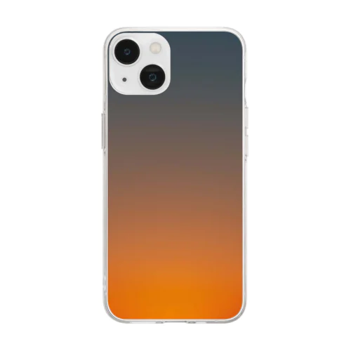 orange to blue Soft Clear Smartphone Case