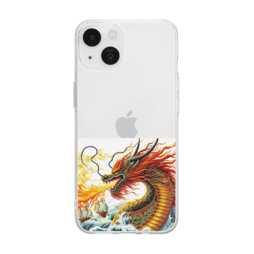 炎🔥を吐くドラゴン🐉 Soft Clear Smartphone Case