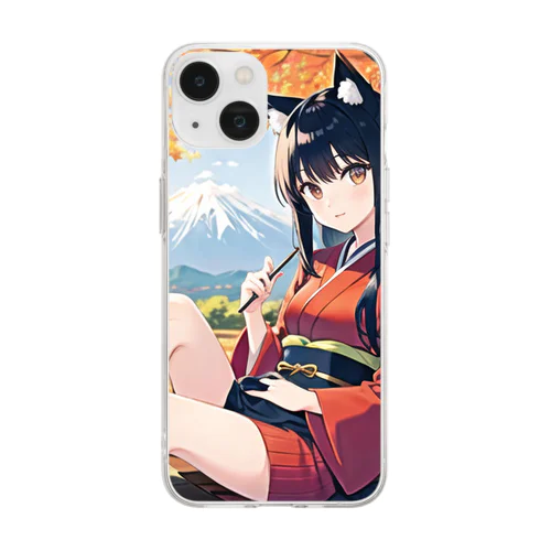 黒髪のけもっ娘 Soft Clear Smartphone Case