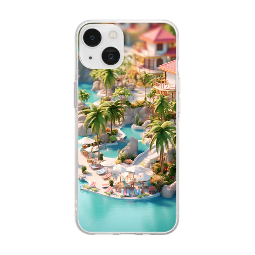 tropical resort Soft Clear Smartphone Case