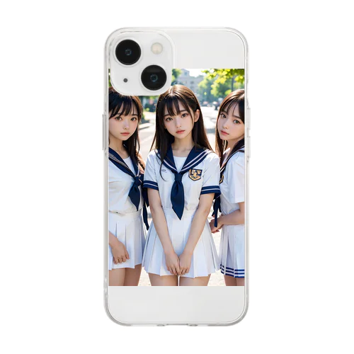 AI美女　 Soft Clear Smartphone Case