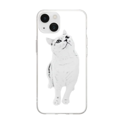 モノクロ猫ちゃん Soft Clear Smartphone Case