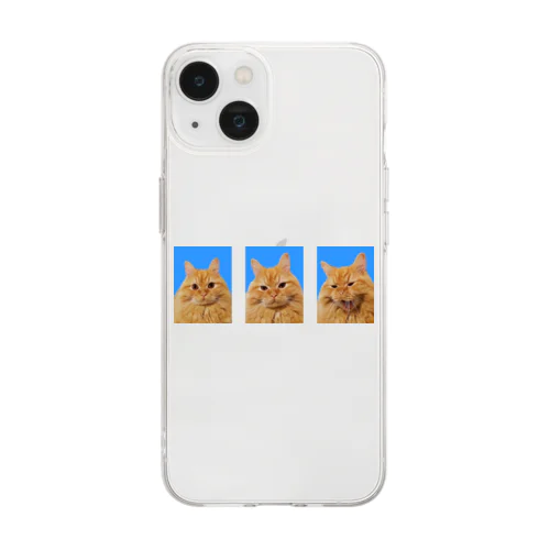 シンバ証明写真(３ショット) Soft Clear Smartphone Case