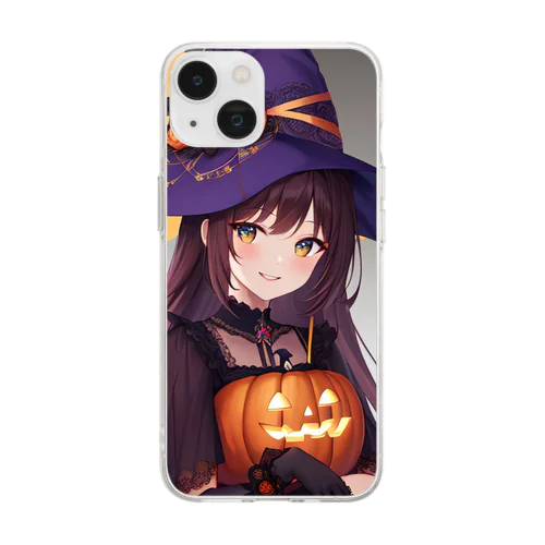 魔女っ子　ハロウィン Soft Clear Smartphone Case