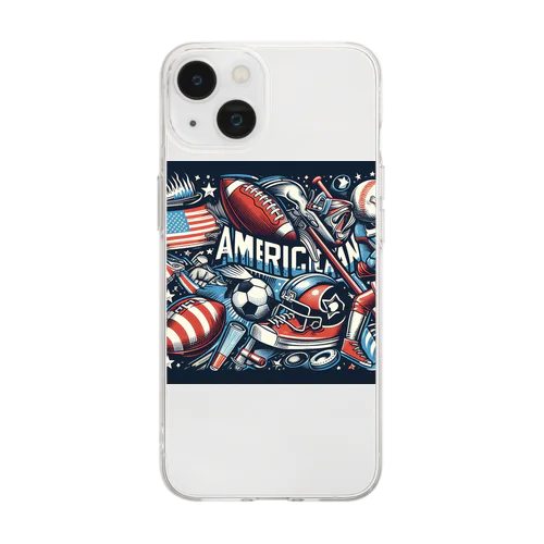  "アメリカンスポーツの輝き" Soft Clear Smartphone Case