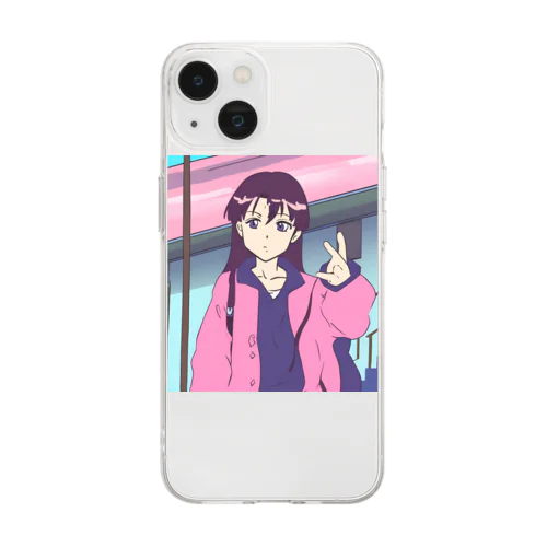 エモい Soft Clear Smartphone Case